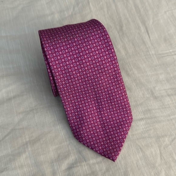 Brioni Pink Pattern Silk Neck Tie - Picture 1 of 5